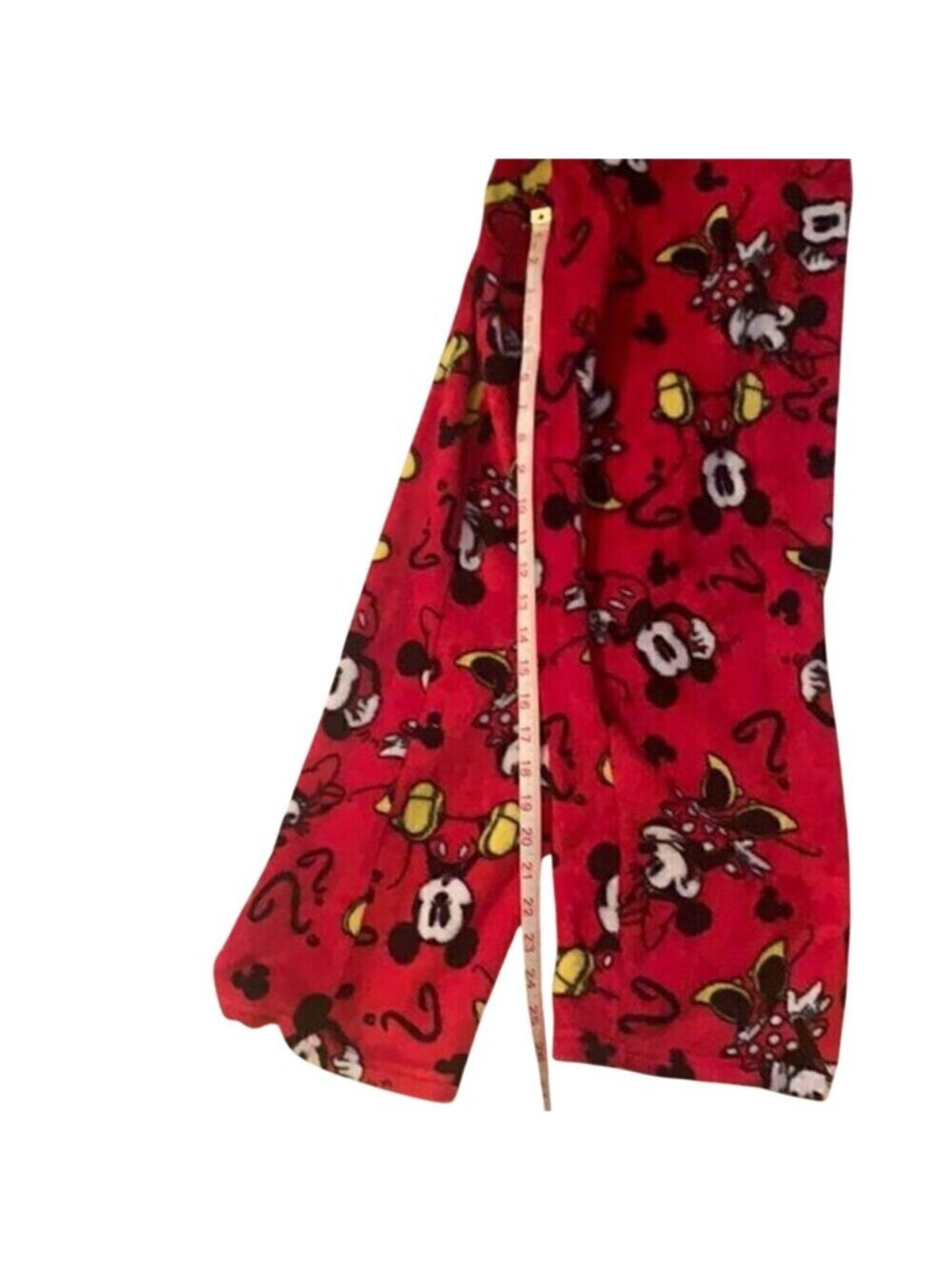 DisneyRed Mickey Mouse & Minnie Mouse Fleece Pajama Lounge Pants Sz Small - Picture 11 of 14